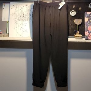 Draw string dress pants with zipper at bottom